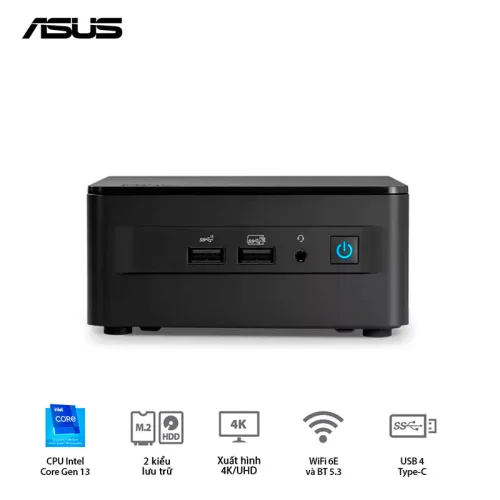 Máy tính Mini PC Asus NUC 13 Pro Tall RNUC13ANHH500000I Core i5-13420H | 16GB RAM | SSD 512GB New 100% Fullbox